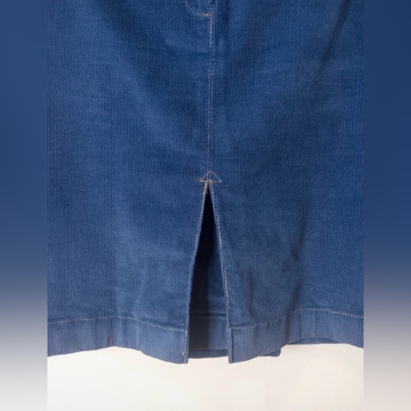 Brooks Brothers Navy Corduroy Skirt With Zipper Pockets Size 8 - Picture 5 of 10